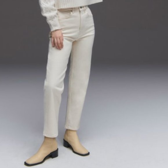 Everlane The Original Cheeky Jean white cream crop cotton - Picture 1 of 7